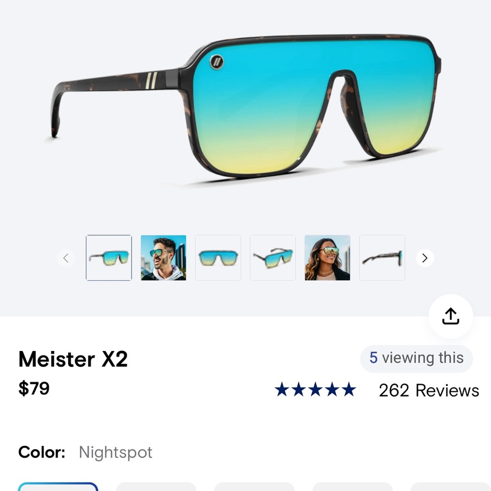 Meister X2 Sunglasses with Blue and Yellow Gradient Lenses